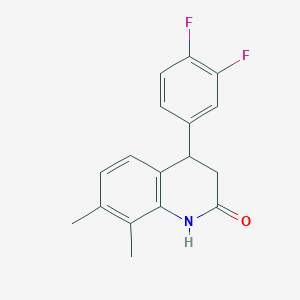 molecular formula C17H15F2NO B4435020 4-(3,4-difluorophenyl)-7,8-dimethyl-3,4-dihydro-2(1H)-quinolinone 