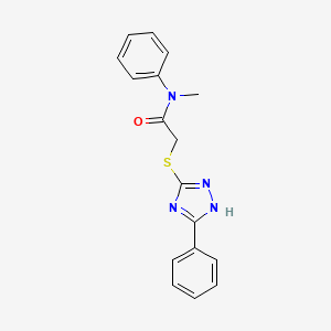molecular formula C17H16N4OS B4435029 N-methyl-N-phenyl-2-[(5-phenyl-4H-1,2,4-triazol-3-yl)thio]acetamide 