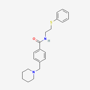 molecular formula C21H26N2OS B4435041 N-[2-(phenylthio)ethyl]-4-(1-piperidinylmethyl)benzamide 