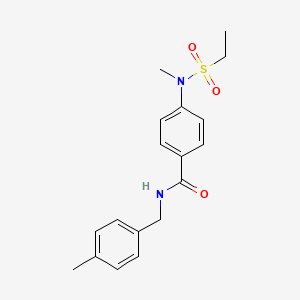 molecular formula C18H22N2O3S B4435072 4-[(ethylsulfonyl)(methyl)amino]-N-(4-methylbenzyl)benzamide 