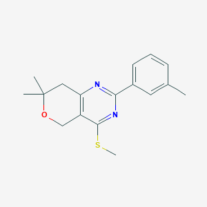molecular formula C17H20N2OS B4435078 7,7-dimethyl-2-(3-methylphenyl)-4-(methylthio)-7,8-dihydro-5H-pyrano[4,3-d]pyrimidine 