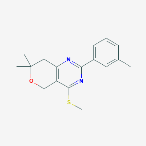 7,7-dimethyl-2-(3-methylphenyl)-4-(methylthio)-7,8-dihydro-5H-pyrano[4,3-d]pyrimidine