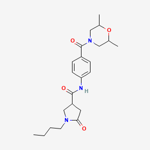 1-butyl-N-{4-[(2,6-dimethyl-4-morpholinyl)carbonyl]phenyl}-5-oxo-3-pyrrolidinecarboxamide