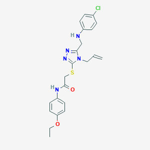 molecular formula C22H24ClN5O2S B443513 2-({4-allyl-5-[(4-chloroanilino)methyl]-4H-1,2,4-triazol-3-yl}sulfanyl)-N-(4-ethoxyphenyl)acetamide 