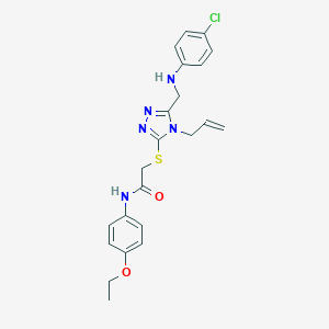 2-({4-allyl-5-[(4-chloroanilino)methyl]-4H-1,2,4-triazol-3-yl}sulfanyl)-N-(4-ethoxyphenyl)acetamide