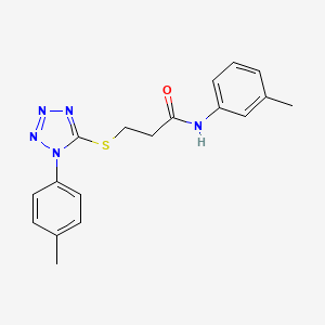molecular formula C18H19N5OS B4435133 N-(3-methylphenyl)-3-{[1-(4-methylphenyl)-1H-tetrazol-5-yl]thio}propanamide 