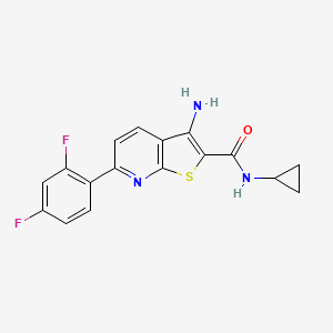 3-amino-N-cyclopropyl-6-(2,4-difluorophenyl)thieno[2,3-b]pyridine-2-carboxamide