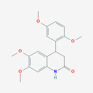 molecular formula C19H21NO5 B4435178 4-(2,5-dimethoxyphenyl)-6,7-dimethoxy-3,4-dihydro-2(1H)-quinolinone 