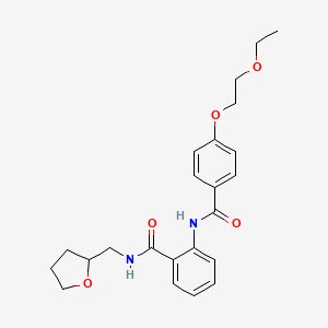 molecular formula C23H28N2O5 B4435193 2-{[4-(2-ethoxyethoxy)benzoyl]amino}-N-(tetrahydro-2-furanylmethyl)benzamide 