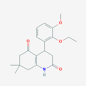 molecular formula C20H25NO4 B4435198 4-(2-ethoxy-3-methoxyphenyl)-7,7-dimethyl-4,6,7,8-tetrahydro-2,5(1H,3H)-quinolinedione 