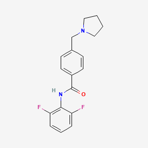 molecular formula C18H18F2N2O B4435212 N-(2,6-difluorophenyl)-4-(1-pyrrolidinylmethyl)benzamide 