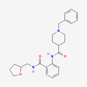 molecular formula C25H31N3O3 B4435228 1-benzyl-N-(2-{[(tetrahydro-2-furanylmethyl)amino]carbonyl}phenyl)-4-piperidinecarboxamide 