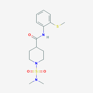 molecular formula C15H23N3O3S2 B4435237 1-[(dimethylamino)sulfonyl]-N-[2-(methylthio)phenyl]-4-piperidinecarboxamide 