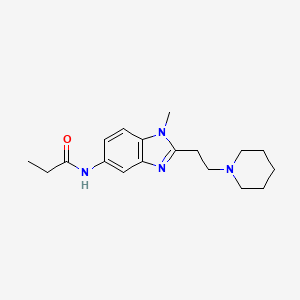 molecular formula C18H26N4O B4435248 N-{1-methyl-2-[2-(1-piperidinyl)ethyl]-1H-benzimidazol-5-yl}propanamide 