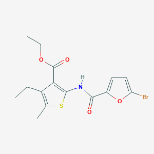 molecular formula C15H16BrNO4S B443525 Ethyl 2-[(5-bromo-2-furoyl)amino]-4-ethyl-5-methyl-3-thiophenecarboxylate 