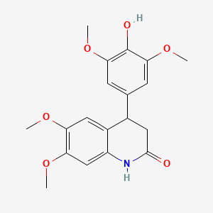 molecular formula C19H21NO6 B4435253 4-(4-hydroxy-3,5-dimethoxyphenyl)-6,7-dimethoxy-3,4-dihydro-2(1H)-quinolinone 