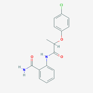molecular formula C16H15ClN2O3 B4435259 2-{[2-(4-chlorophenoxy)propanoyl]amino}benzamide 