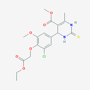 molecular formula C18H21ClN2O6S B443526 Methyl 4-[3-chloro-4-(2-ethoxy-2-oxoethoxy)-5-methoxyphenyl]-6-methyl-2-thioxo-1,2,3,4-tetrahydropyrimidine-5-carboxylate 