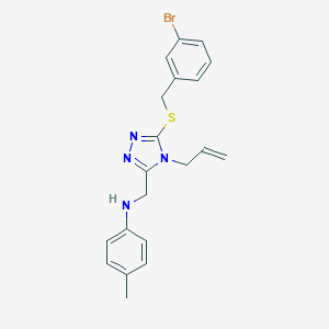 molecular formula C20H21BrN4S B443528 N-({4-allyl-5-[(3-bromobenzyl)sulfanyl]-4H-1,2,4-triazol-3-yl}methyl)-N-(4-methylphenyl)amine 