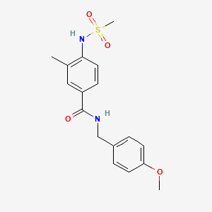 molecular formula C17H20N2O4S B4435283 N-(4-methoxybenzyl)-3-methyl-4-[(methylsulfonyl)amino]benzamide 