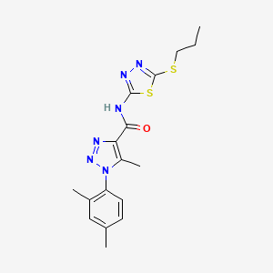 molecular formula C17H20N6OS2 B4435287 1-(2,4-dimethylphenyl)-5-methyl-N-[5-(propylthio)-1,3,4-thiadiazol-2-yl]-1H-1,2,3-triazole-4-carboxamide 
