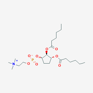 molecular formula C22H42NO8P B044353 [(1S,2S,3R)-2,3-di(hexanoyloxy)cyclopentyl] 2-(trimethylazaniumyl)ethyl phosphate CAS No. 117549-94-7