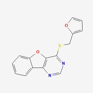 molecular formula C15H10N2O2S B4435301 4-[(2-furylmethyl)thio][1]benzofuro[3,2-d]pyrimidine 