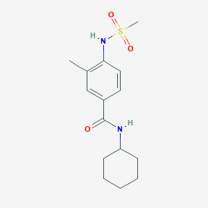 molecular formula C15H22N2O3S B4435309 N-cyclohexyl-3-methyl-4-[(methylsulfonyl)amino]benzamide 