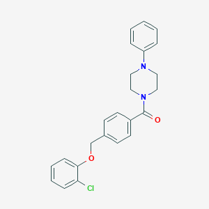 molecular formula C24H23ClN2O2 B443531 1-{4-[(2-Chlorophenoxy)methyl]benzoyl}-4-phenylpiperazine 