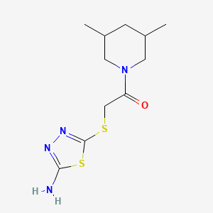 molecular formula C11H18N4OS2 B4435318 5-{[2-(3,5-dimethyl-1-piperidinyl)-2-oxoethyl]thio}-1,3,4-thiadiazol-2-amine 