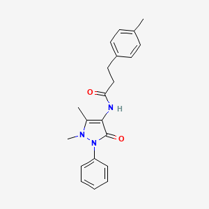 molecular formula C21H23N3O2 B4435320 N-(1,5-dimethyl-3-oxo-2-phenyl-2,3-dihydro-1H-pyrazol-4-yl)-3-(4-methylphenyl)propanamide 