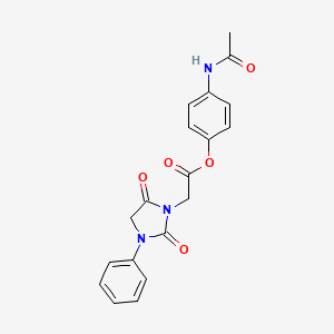 molecular formula C19H17N3O5 B4435326 4-(acetylamino)phenyl (2,5-dioxo-3-phenyl-1-imidazolidinyl)acetate 