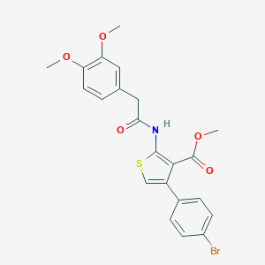 molecular formula C22H20BrNO5S B443534 Methyl 4-(4-bromophenyl)-2-{[(3,4-dimethoxyphenyl)acetyl]amino}-3-thiophenecarboxylate 