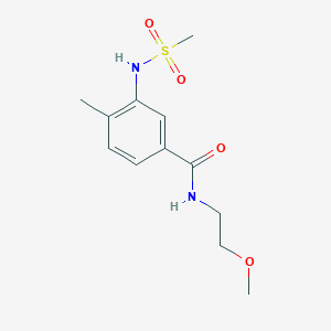 molecular formula C12H18N2O4S B4435352 N-(2-methoxyethyl)-4-methyl-3-[(methylsulfonyl)amino]benzamide 