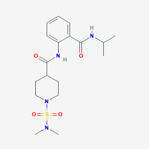 molecular formula C18H28N4O4S B4435360 1-[(dimethylamino)sulfonyl]-N-{2-[(isopropylamino)carbonyl]phenyl}-4-piperidinecarboxamide 
