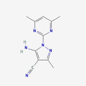 molecular formula C11H12N6 B4435385 5-amino-1-(4,6-dimethyl-2-pyrimidinyl)-3-methyl-1H-pyrazole-4-carbonitrile 