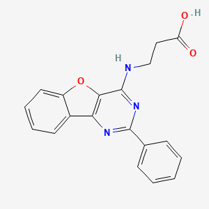 molecular formula C19H15N3O3 B4435390 N-(2-phenyl[1]benzofuro[3,2-d]pyrimidin-4-yl)-beta-alanine 