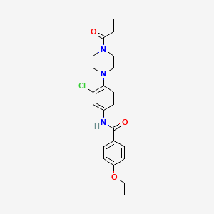molecular formula C22H26ClN3O3 B4435399 N-[3-chloro-4-(4-propionyl-1-piperazinyl)phenyl]-4-ethoxybenzamide 