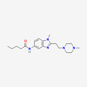 molecular formula C20H31N5O B4435416 N-{1-methyl-2-[2-(4-methyl-1-piperazinyl)ethyl]-1H-benzimidazol-5-yl}pentanamide 