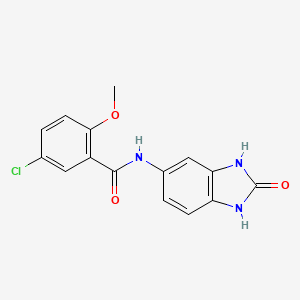 molecular formula C15H12ClN3O3 B4435427 5-chloro-2-methoxy-N-(2-oxo-2,3-dihydro-1H-benzimidazol-5-yl)benzamide 