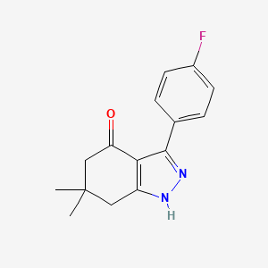 molecular formula C15H15FN2O B4435431 3-(4-fluorophenyl)-6,6-dimethyl-1,5,6,7-tetrahydro-4H-indazol-4-one 