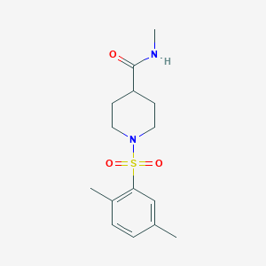 molecular formula C15H22N2O3S B4435439 1-[(2,5-dimethylphenyl)sulfonyl]-N-methyl-4-piperidinecarboxamide 