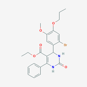 molecular formula C23H25BrN2O5 B443544 Ethyl 4-(2-bromo-5-methoxy-4-propoxyphenyl)-2-oxo-6-phenyl-1,2,3,4-tetrahydro-5-pyrimidinecarboxylate 