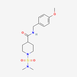 molecular formula C16H25N3O4S B4435447 1-[(dimethylamino)sulfonyl]-N-(4-methoxybenzyl)-4-piperidinecarboxamide 