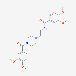 molecular formula C24H31N3O6 B443547 N-{2-[4-(3,4-Dimethoxy-benzoyl)-piperazin-1-yl]-ethyl}-3,4-dimethoxy-benzamide 