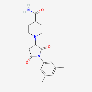 molecular formula C18H23N3O3 B4435473 1-[1-(3,5-dimethylphenyl)-2,5-dioxo-3-pyrrolidinyl]-4-piperidinecarboxamide 
