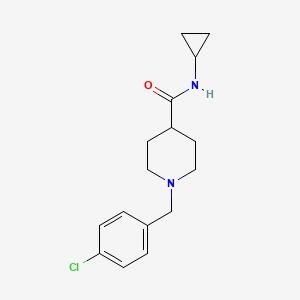 molecular formula C16H21ClN2O B4435483 1-(4-chlorobenzyl)-N-cyclopropyl-4-piperidinecarboxamide 