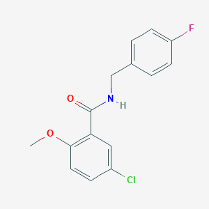 molecular formula C15H13ClFNO2 B443550 5-chloro-N-(4-fluorobenzyl)-2-methoxybenzamide 