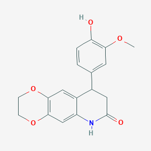 molecular formula C18H17NO5 B4435505 9-(4-hydroxy-3-methoxyphenyl)-2,3,8,9-tetrahydro[1,4]dioxino[2,3-g]quinolin-7(6H)-one 