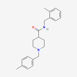 molecular formula C22H28N2O B4435527 N-(2-methylbenzyl)-1-(4-methylbenzyl)-4-piperidinecarboxamide 